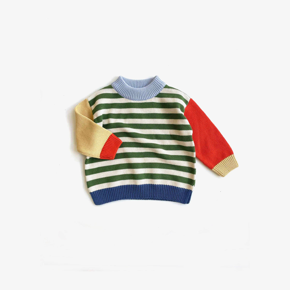 Organic Cotton Knit Jumper - Clover Stripe Colour Block: 3