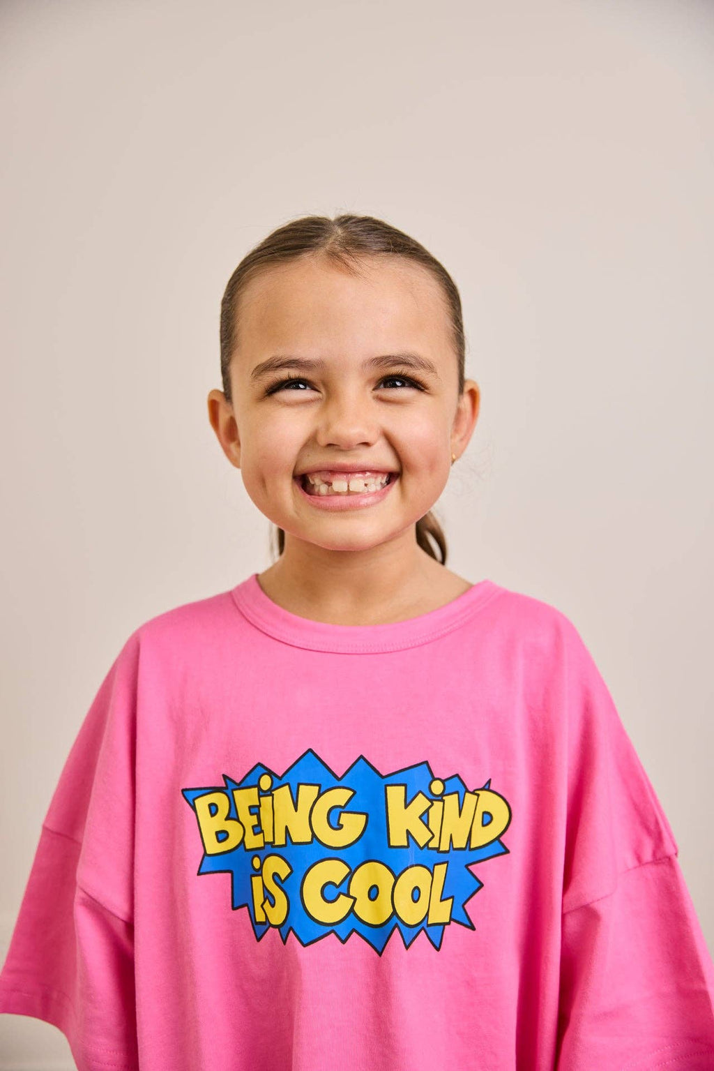 BEING KIND IS COOL TEE in BUBBLEGUM PINK: 1-2