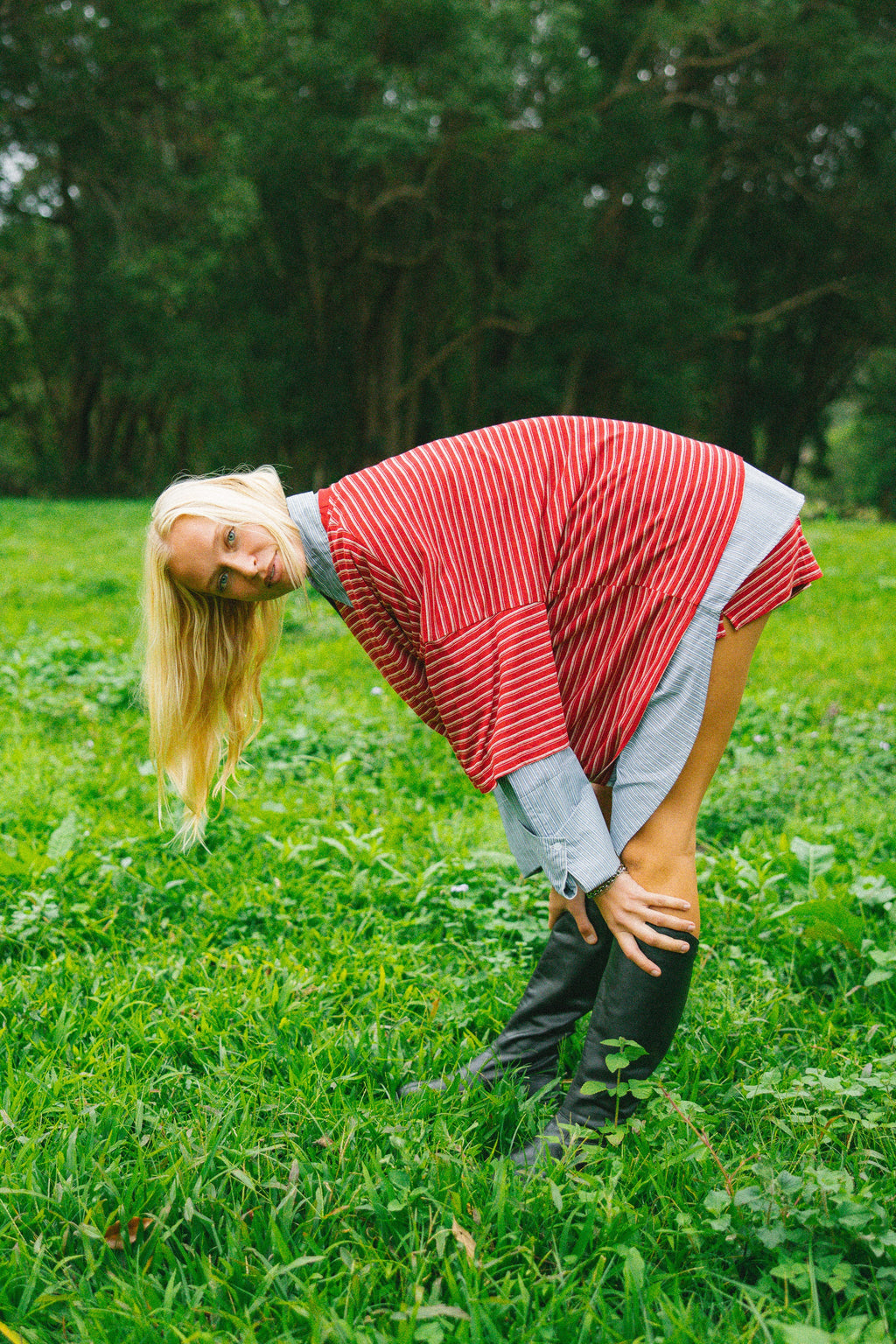 Cracker Day Club Basic Tee - Ruby Stripe
