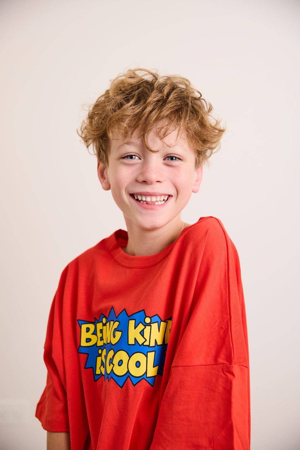 BEING KIND IS COOL TEE in CLASSIC RED: 1-2