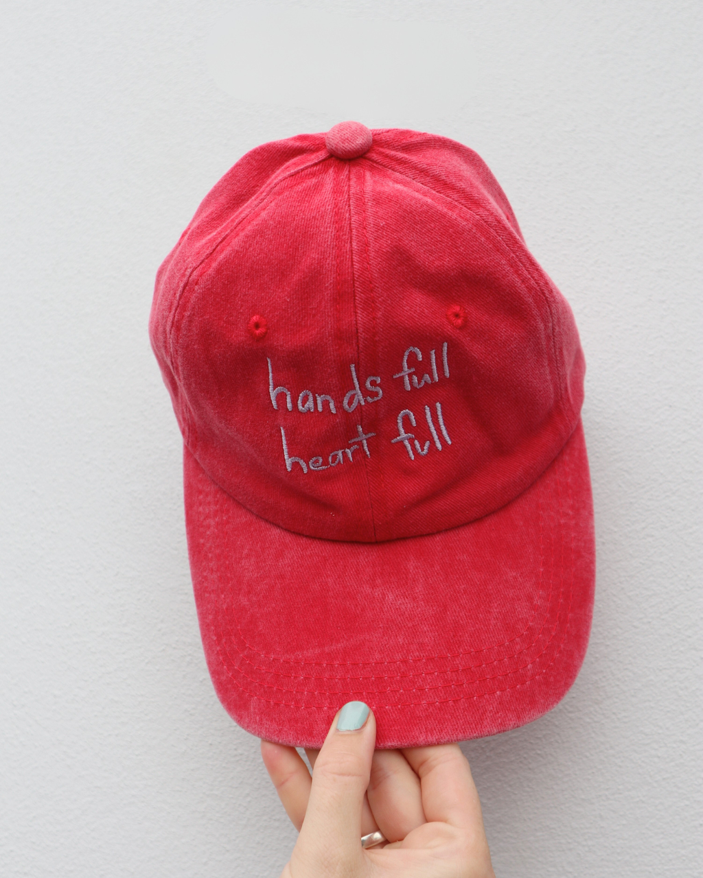Heart Full Adults Cap: Cobalt/white