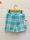 Kind Clothes Club Blue Check Terry Shorts | Size 2