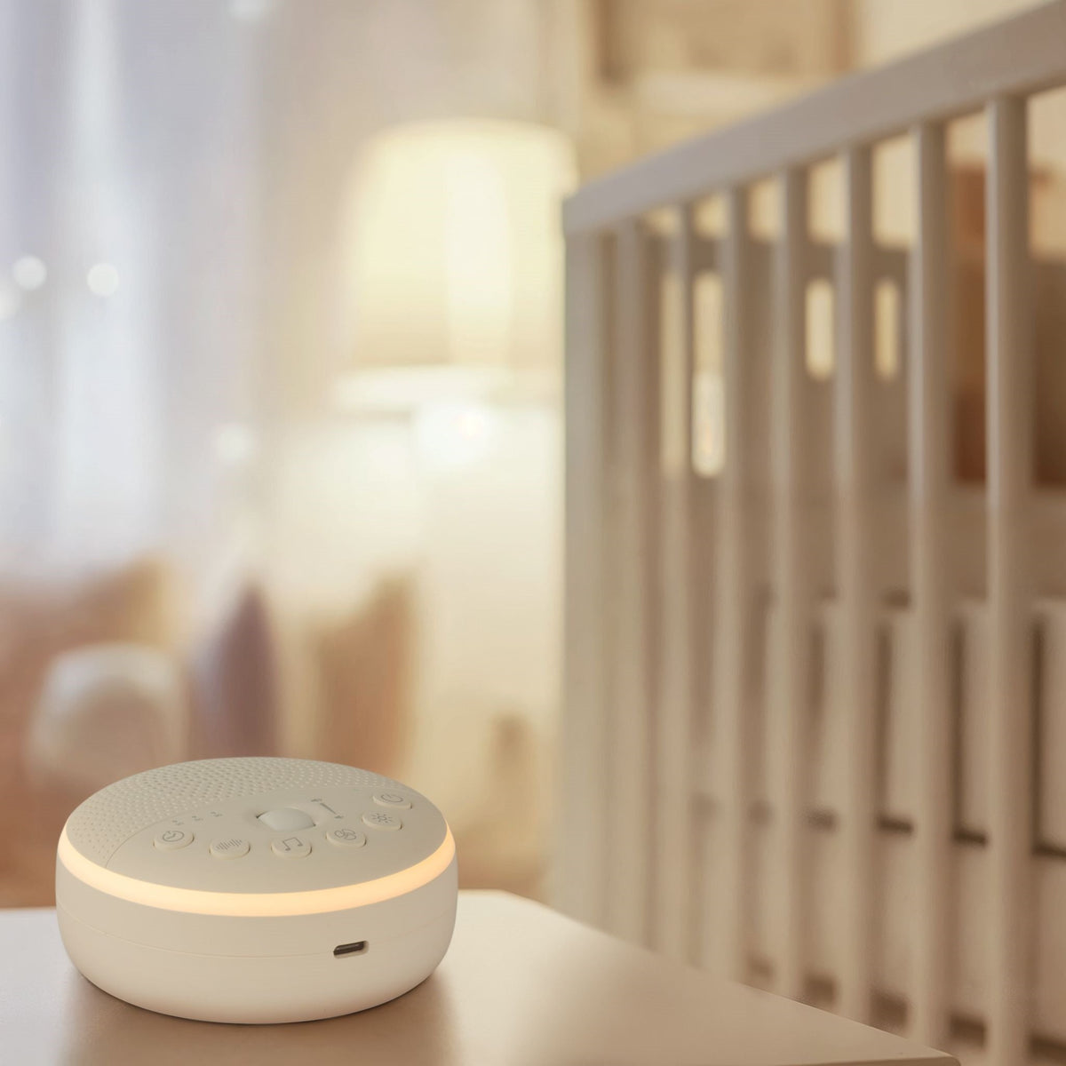 Zoe Sage Portable White Noise Machine & Night Light - White