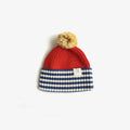 Organic Cotton Chunky Colour Block Beanie - Navy Stripe: M