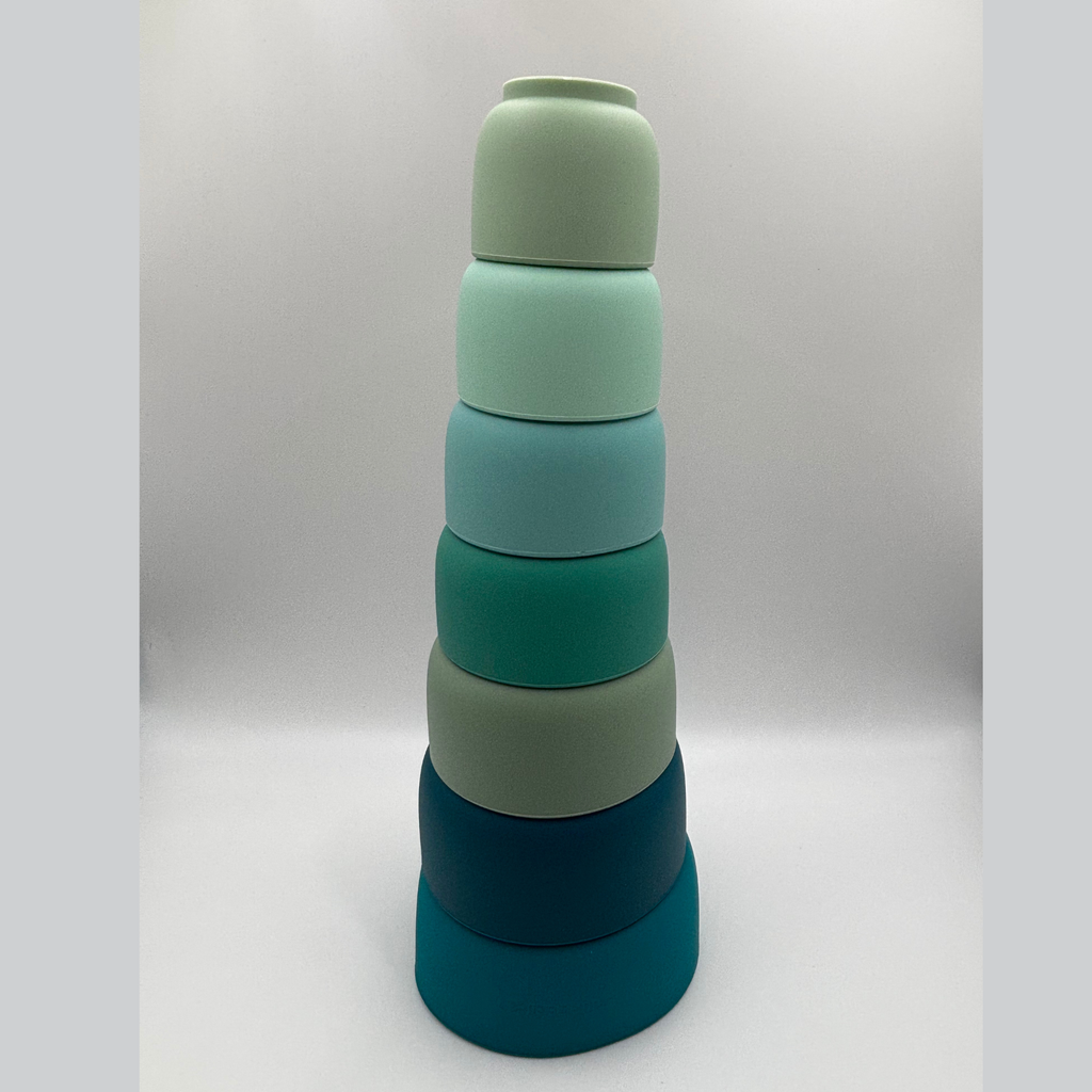Milk Addict Under the Sea Silicone Stacking Cups - Midnight Tide