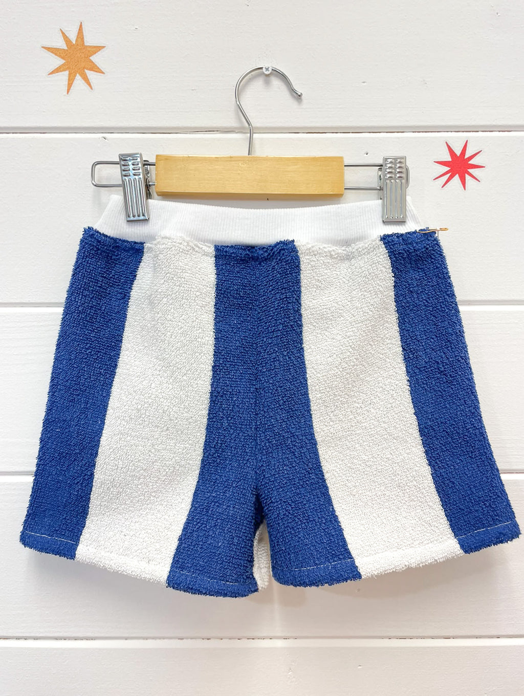 Blue Stripe Terry Shorts | Size 2
