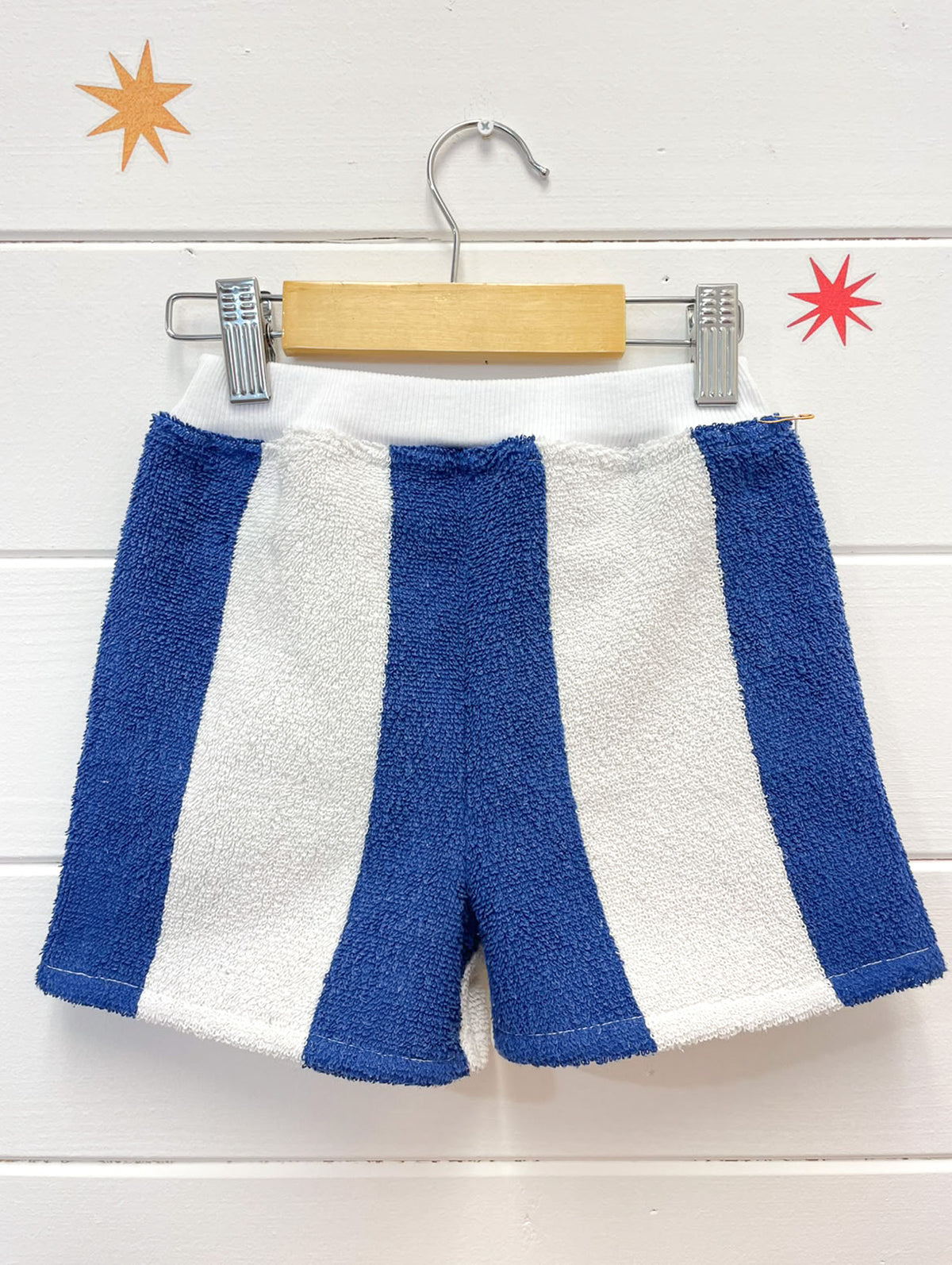 Blue Stripe Terry Shorts | Size 2