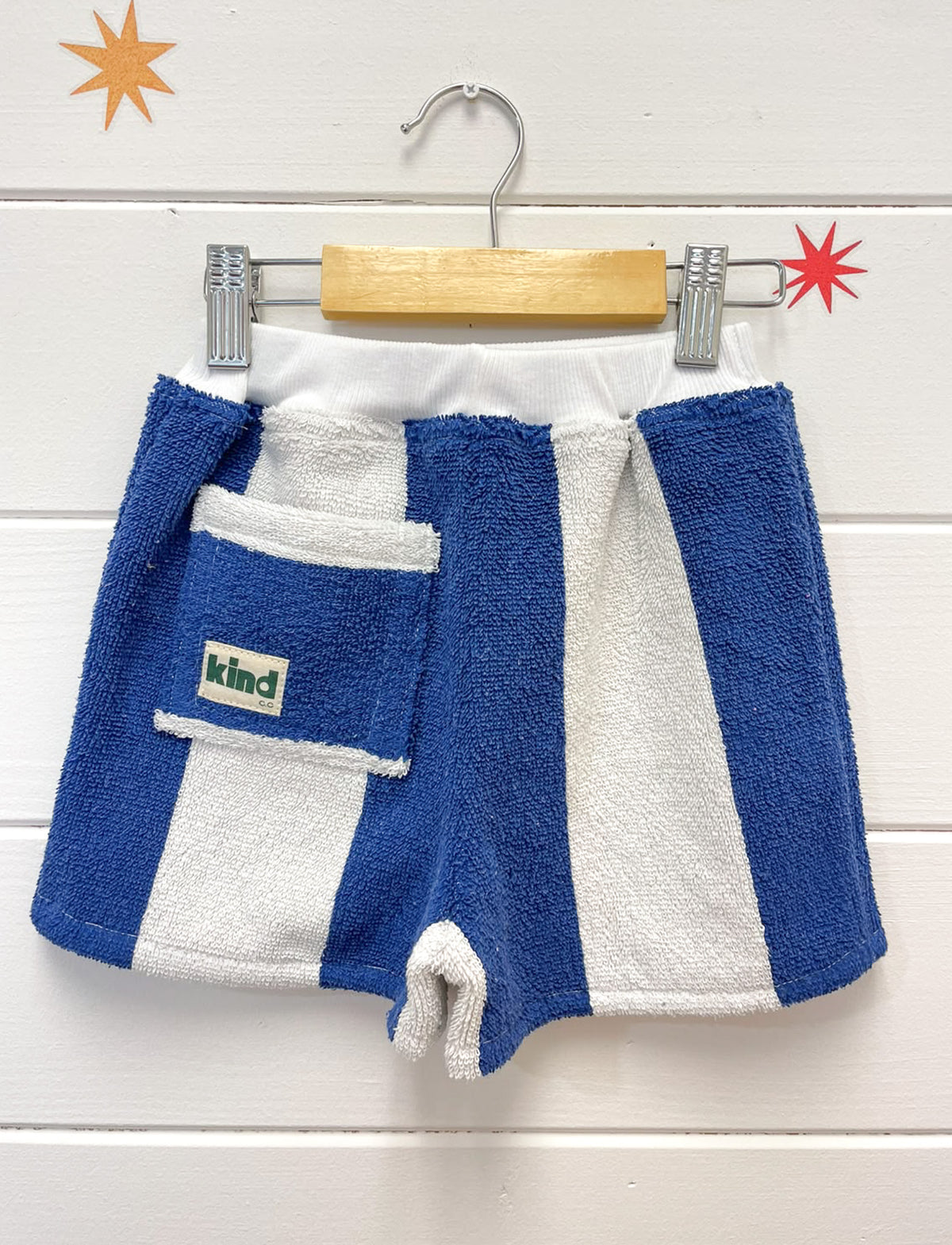 Blue Stripe Terry Shorts | Size 2
