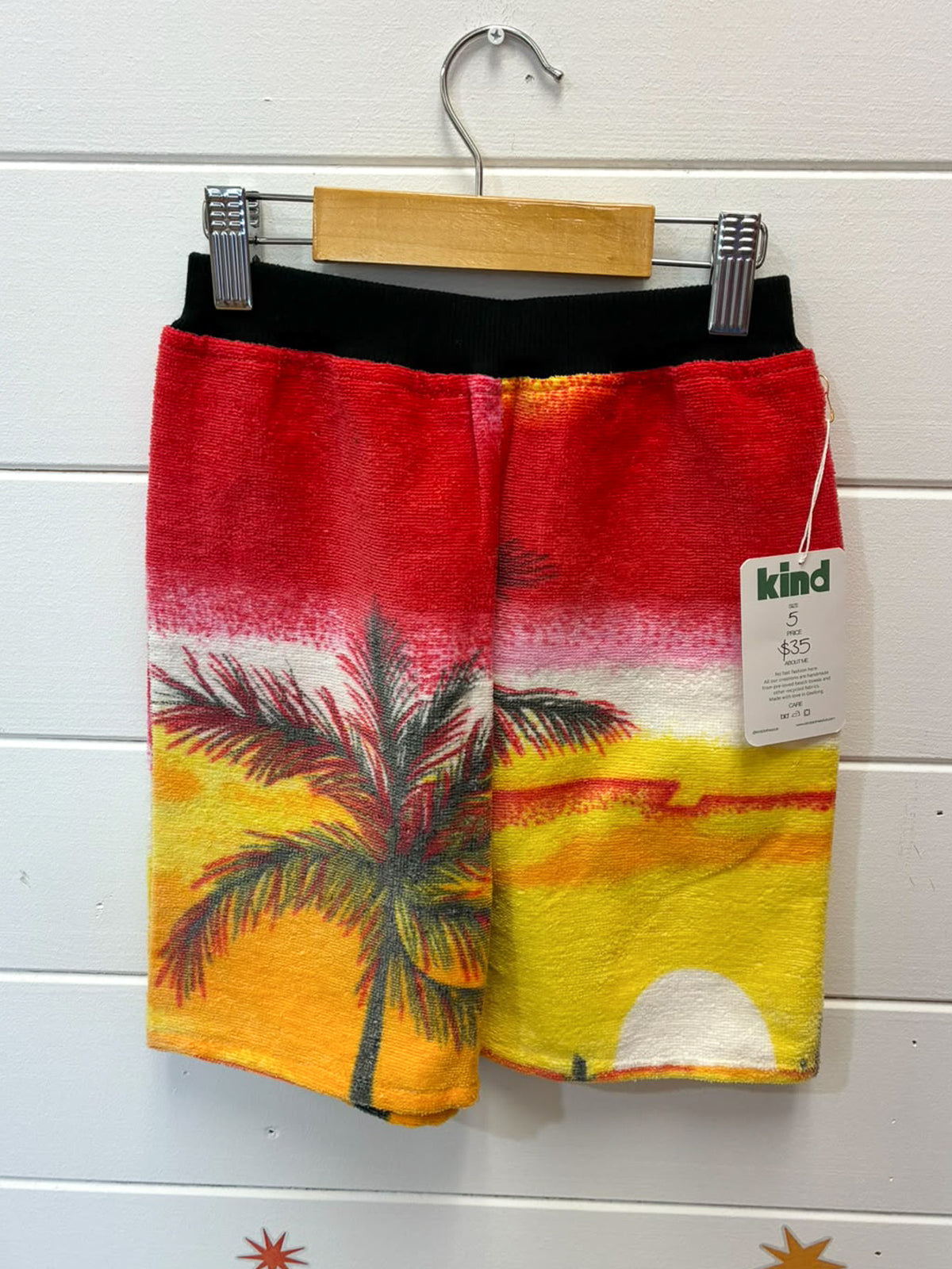 Kind Clothes Club Palm Terry Shorts | Size 5