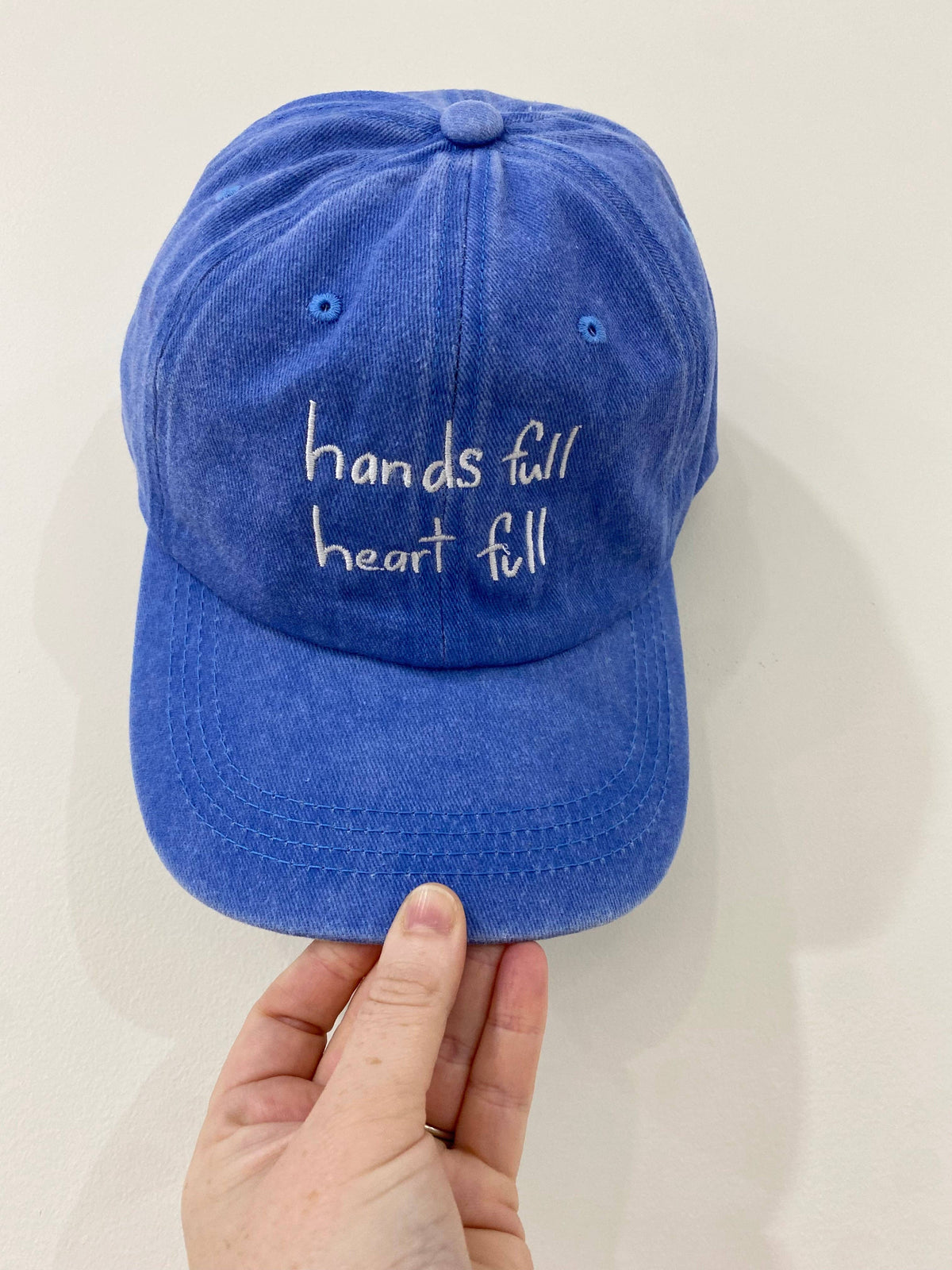 Heart Full Adults Cap: Cobalt/white