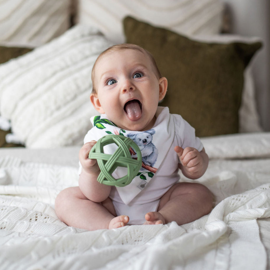 Emotion & Kids Sensory Teething Ball - Weave Design - Sage