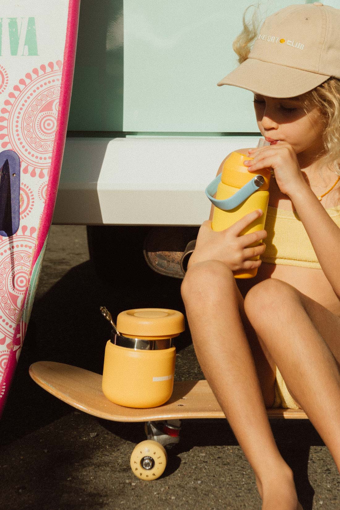 Cracker Day Club 355ml Insulated Water Bottle - Butter