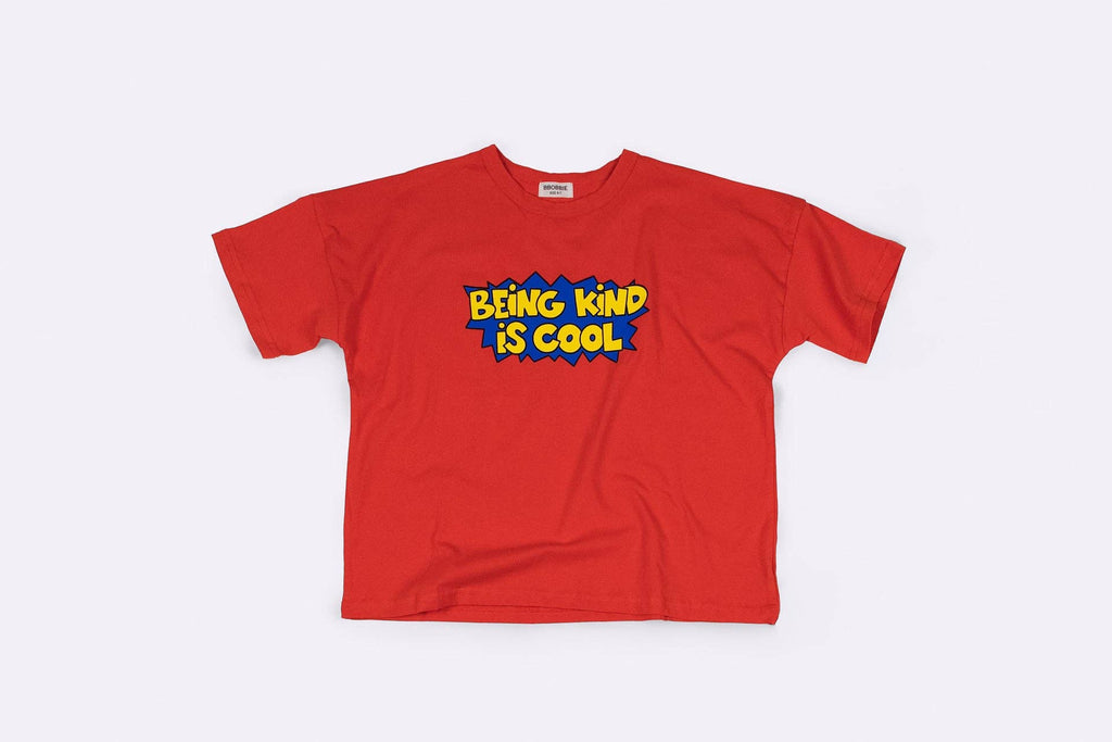 BEING KIND IS COOL TEE in CLASSIC RED: 2-3