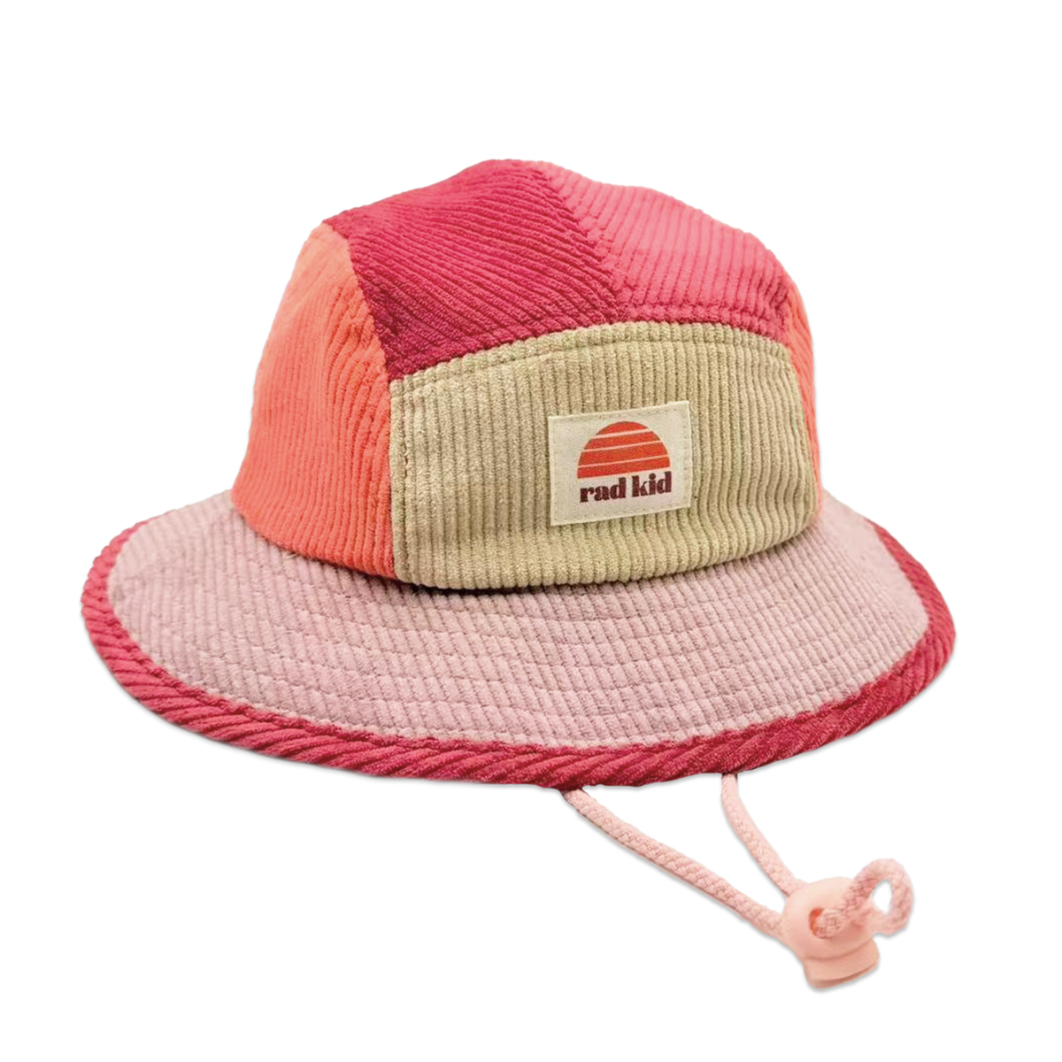 Rad Kid 5 Panel Spliced Bucket Hat - Berry Nice: TODDLER