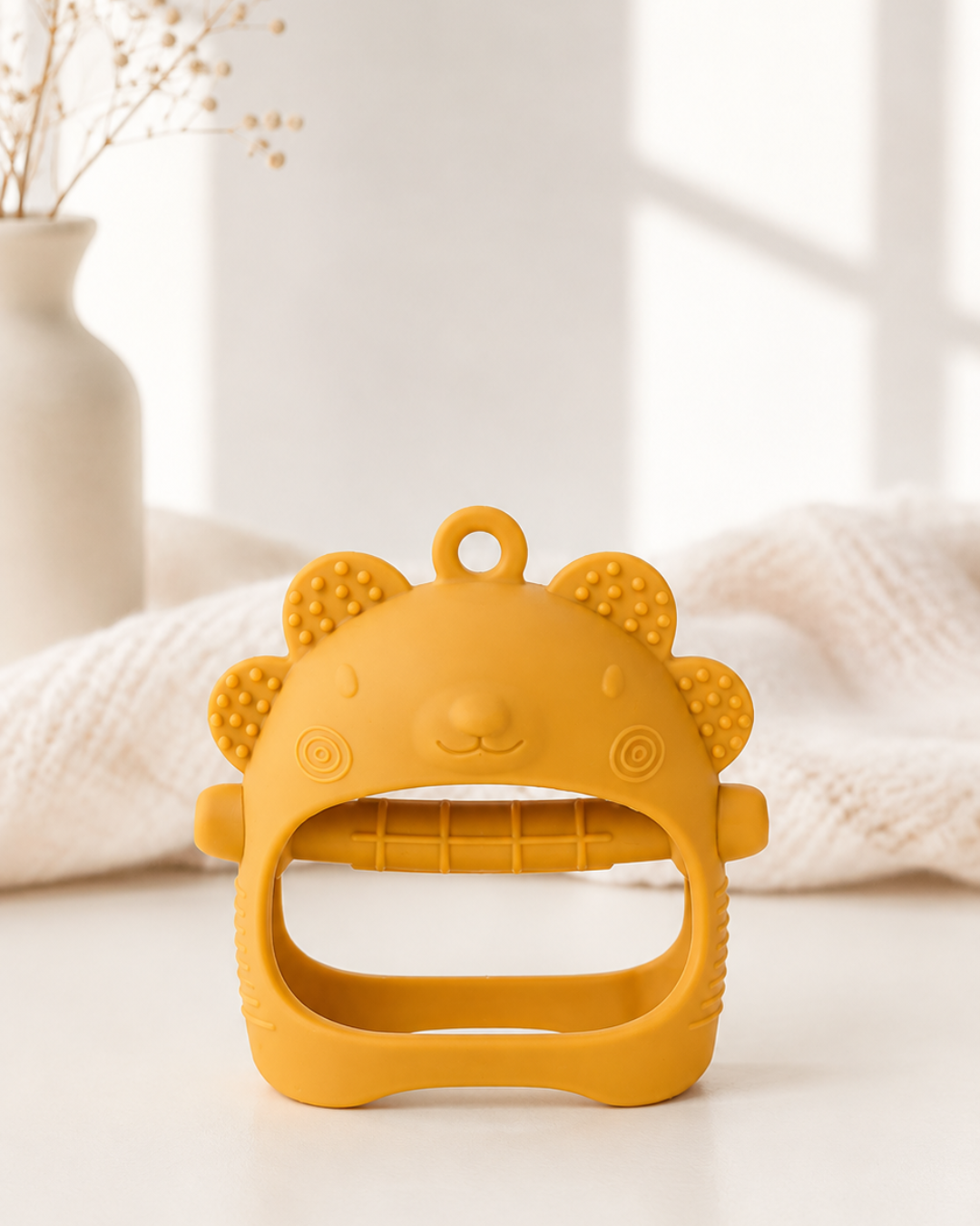 Lookbub Sensory Teddy Mitten Teether - Mustard