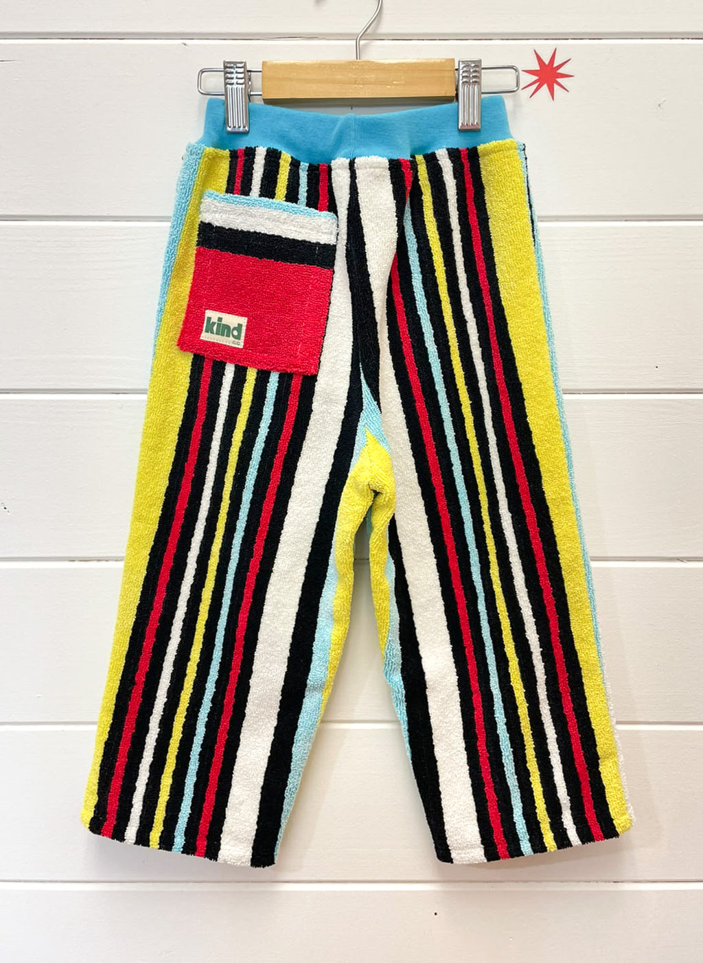 Liquorice Stripe Terry Pants | Size 3