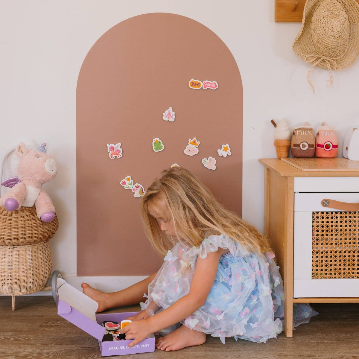 Magnetic Playwall™ | Renter-Friendly Magnetic Wall Decal: Clay