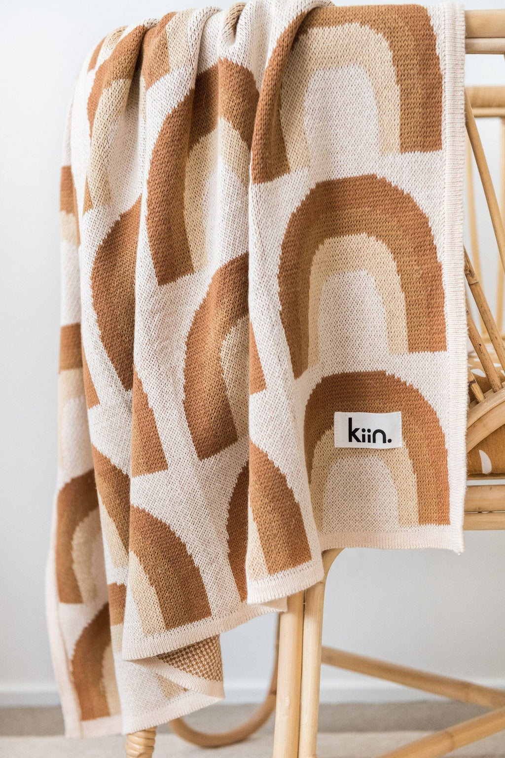 Organic Cotton Knitted Blanket: Rainbow