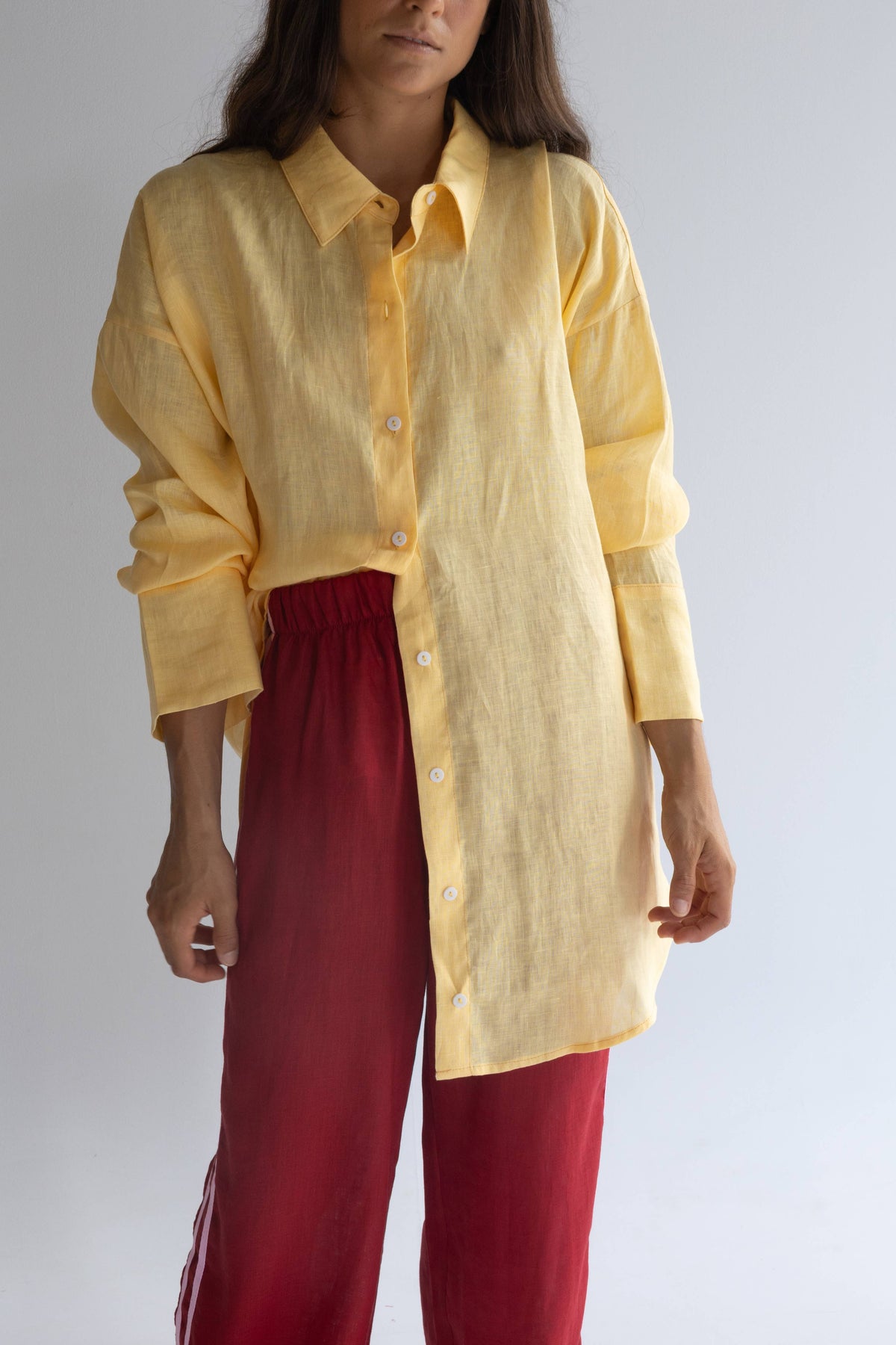 Linen Oversized Shirt - Golden Butter
