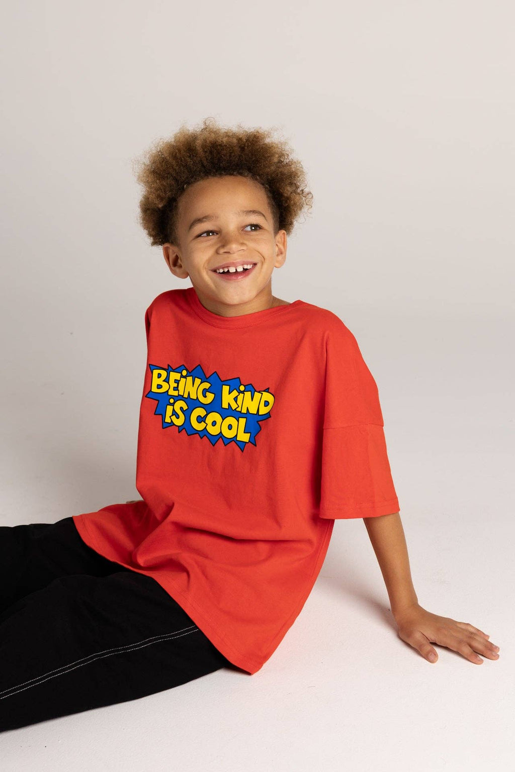 BEING KIND IS COOL TEE in CLASSIC RED: 1-2