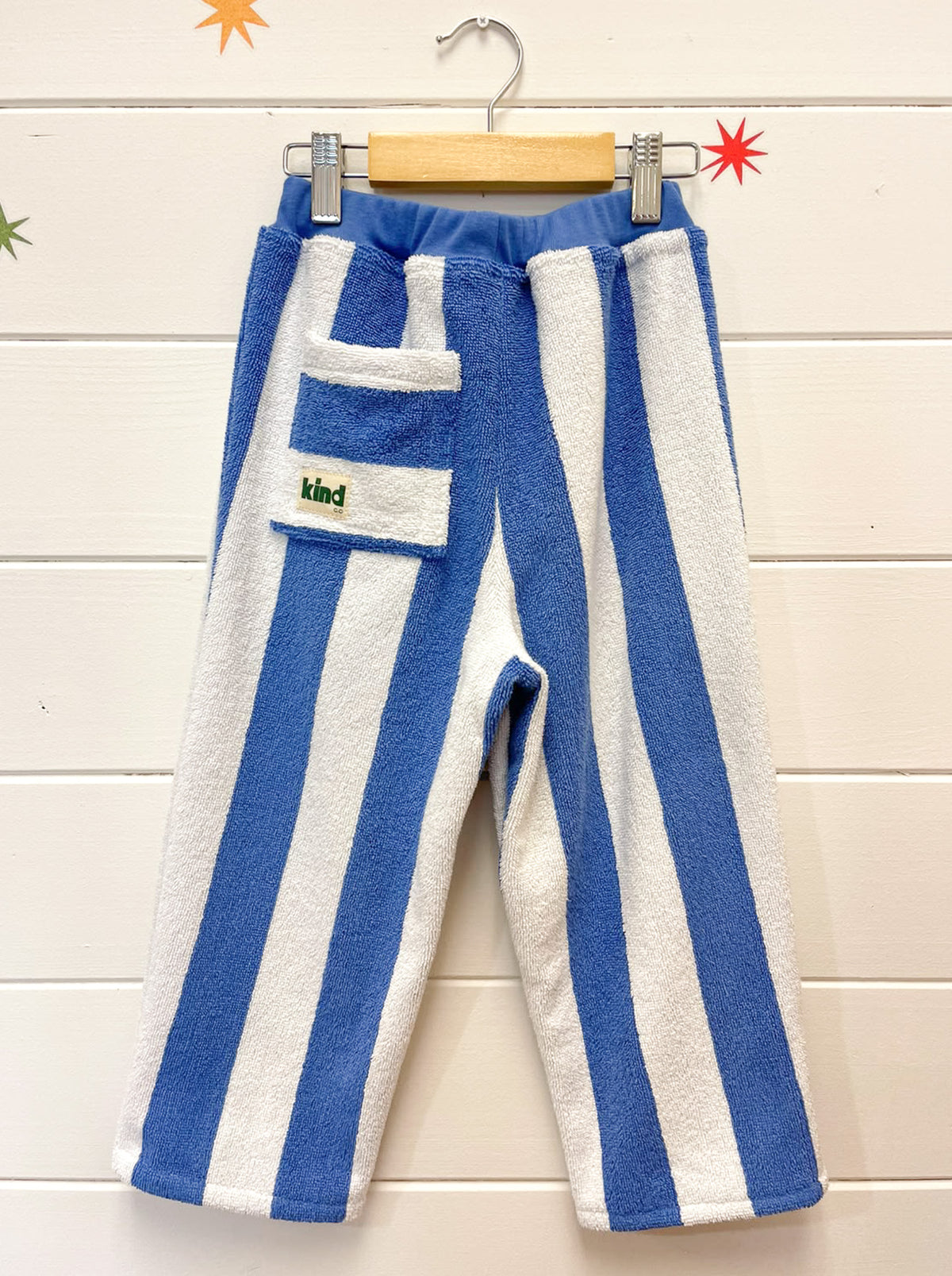 Blue Stripe Terry Pants | Size 5