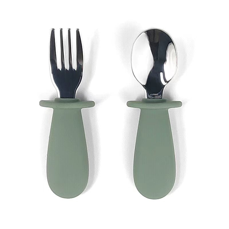 Lookbub Bubs Fork & Spoon Set - Sage