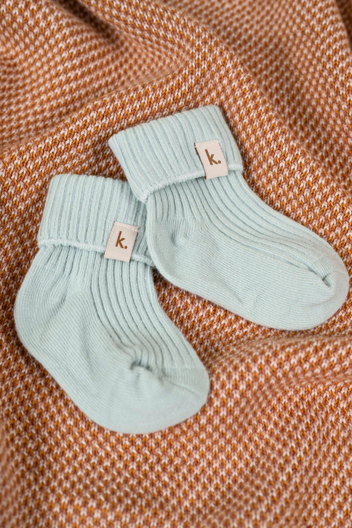 Cotton Ribbed Baby Socks: Sage / 6-12 Months
