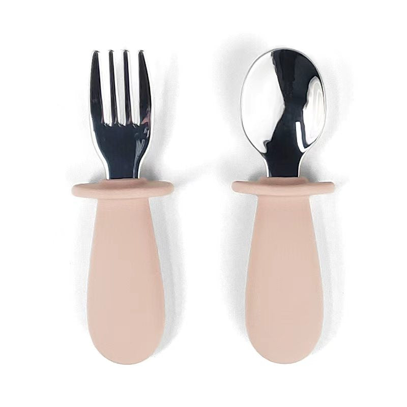 Lookbub Bubs Fork & Spoon Set - Blush