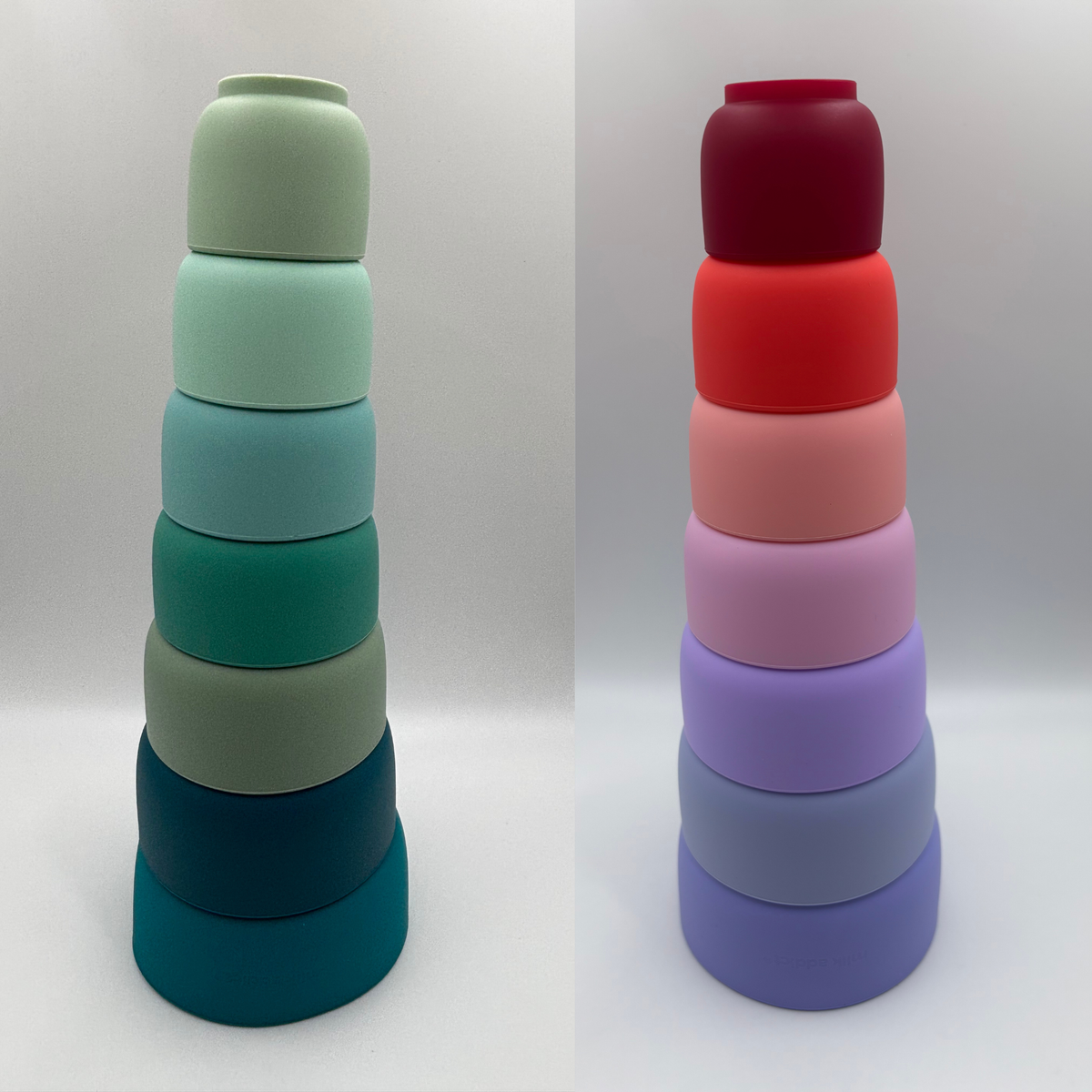 Milk Addict Under the Sea Silicone Stacking Cups - Midnight Tide