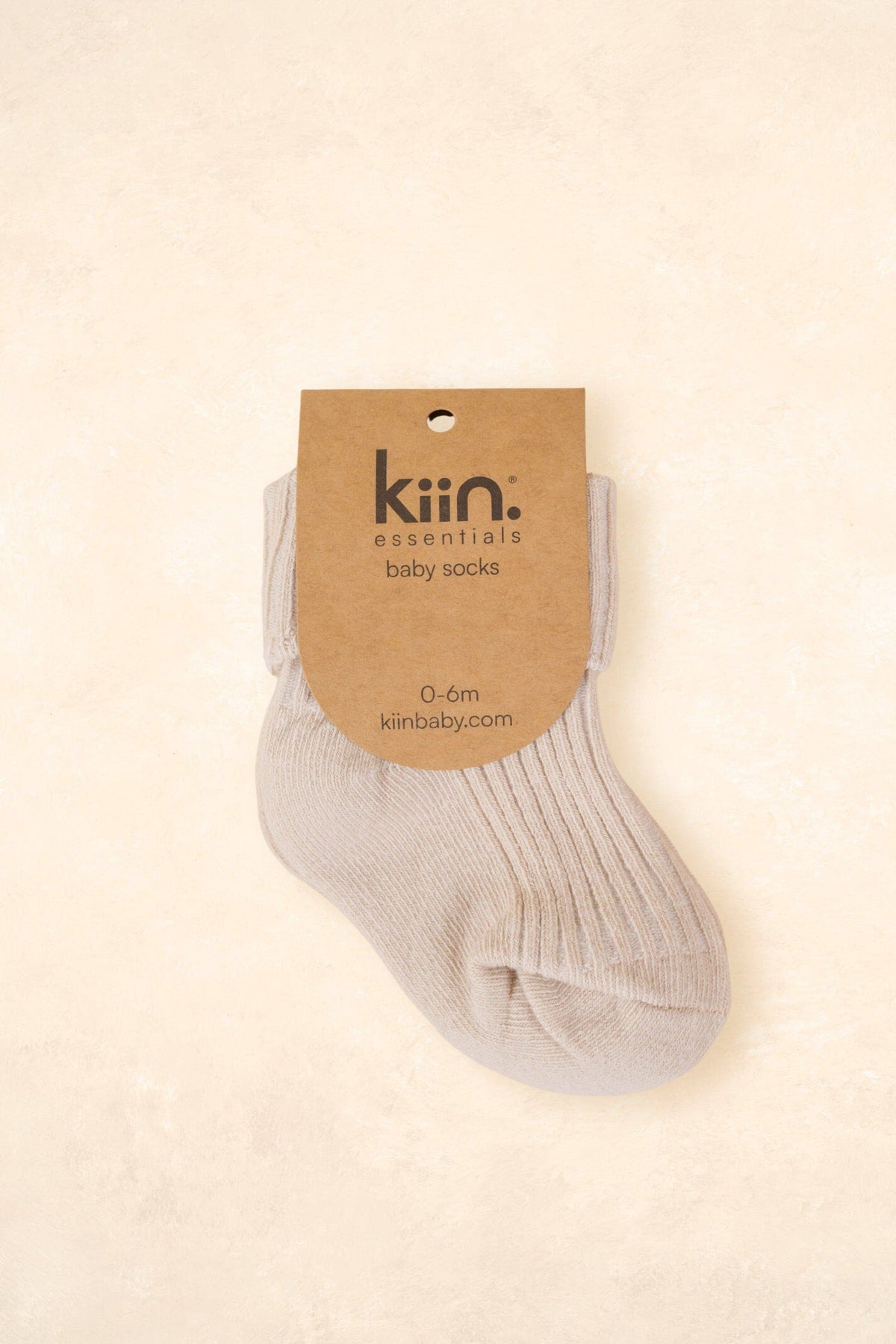 Cotton Ribbed Baby Socks: Oat / 0 - 6 Months
