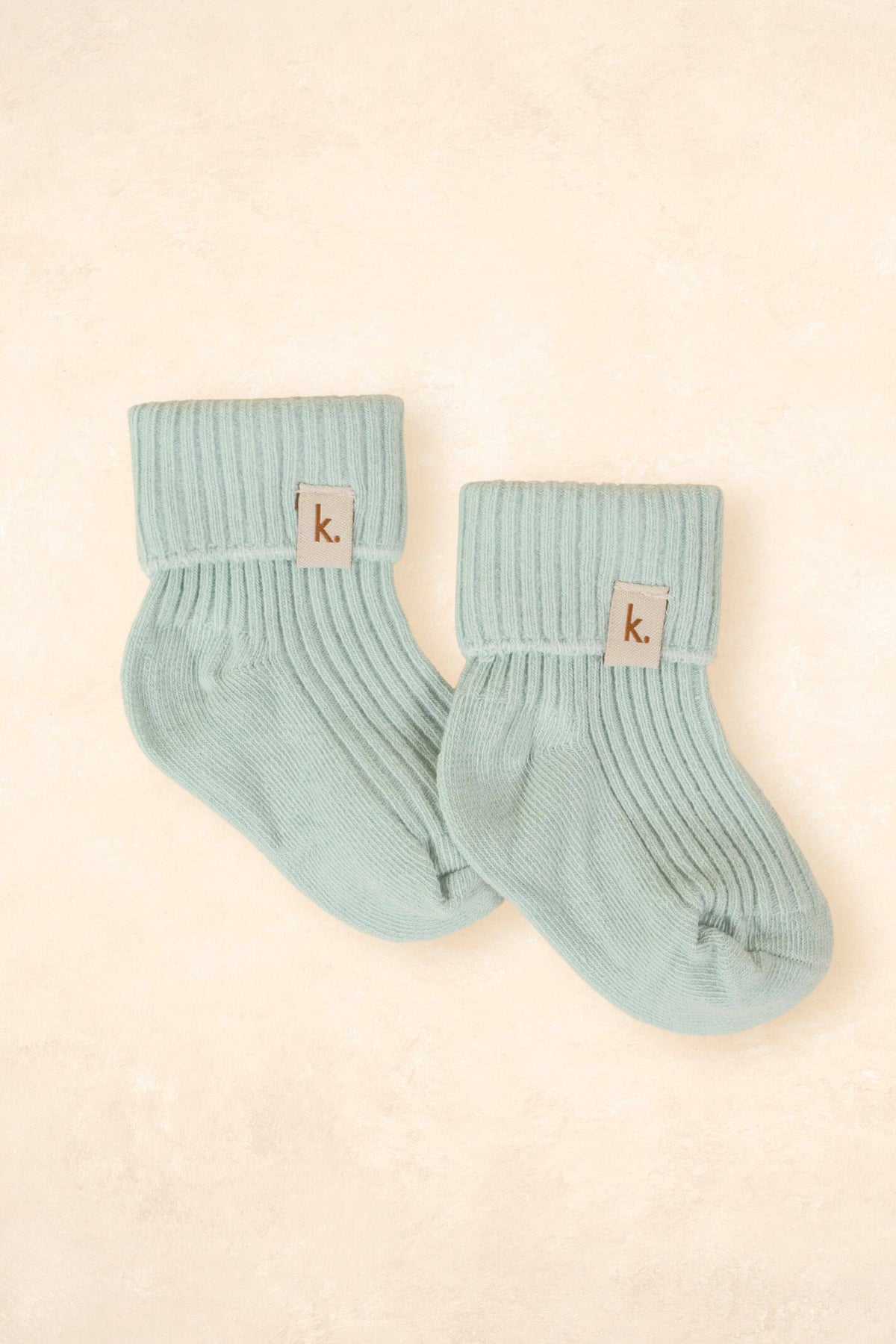 Cotton Ribbed Baby Socks: Oat / 0 - 6 Months