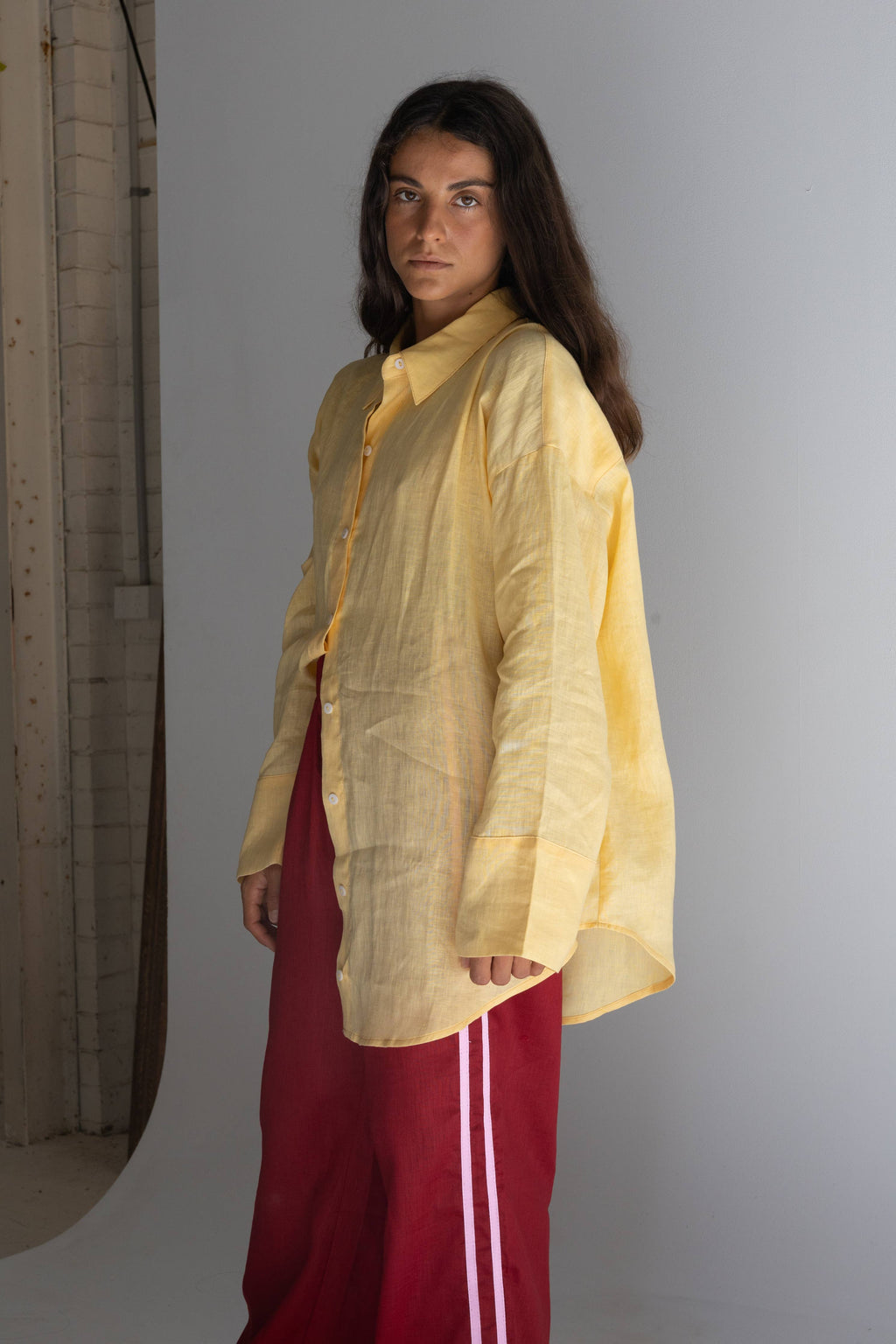 Linen Pant - Crimson