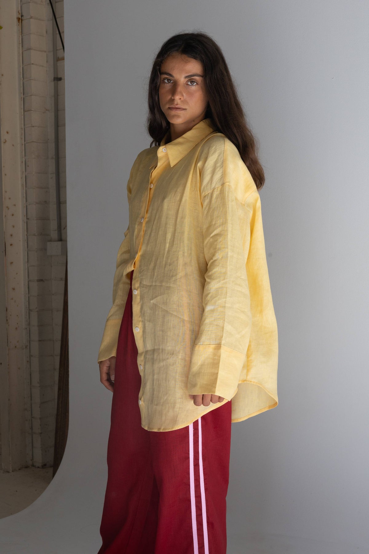Linen Pant - Crimson