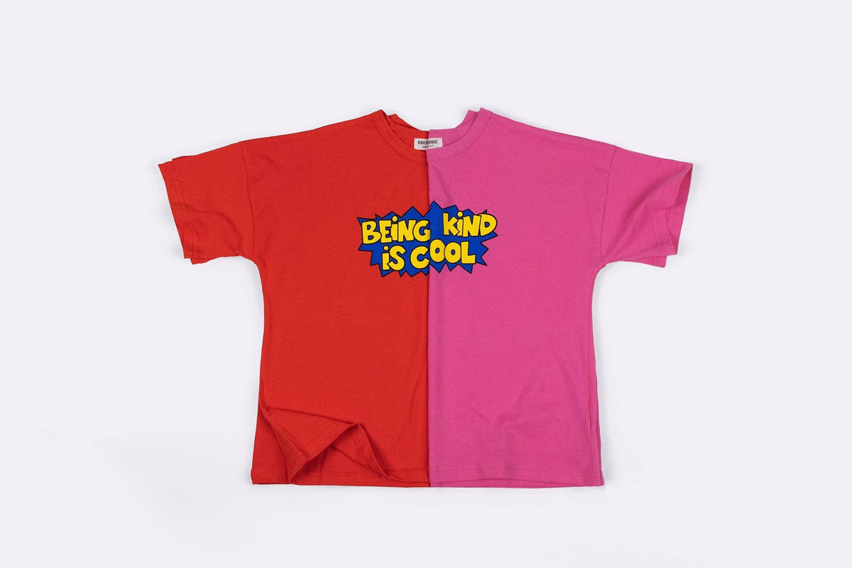 BEING KIND IS COOL TEE in BUBBLEGUM PINK: 1-2