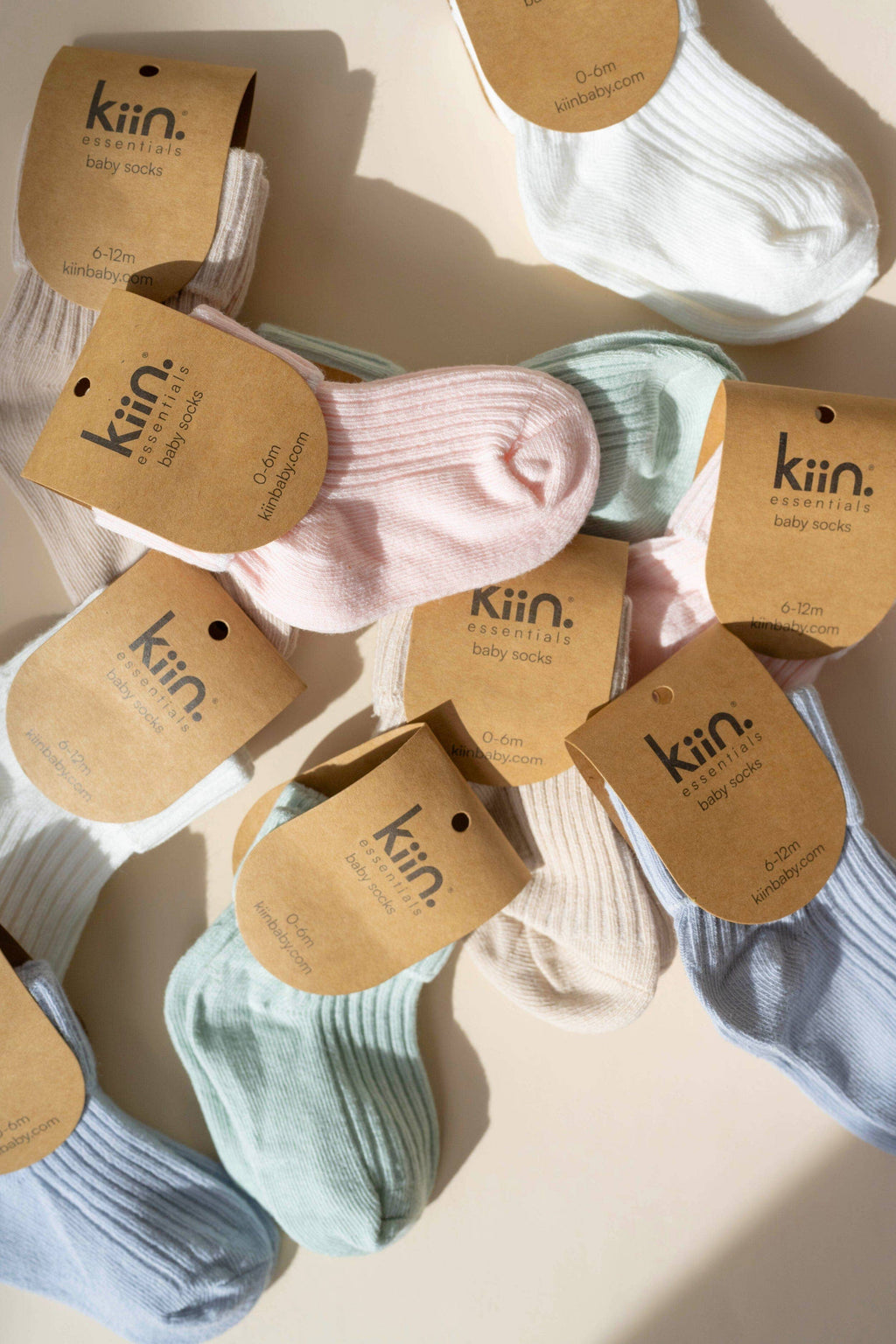 Cotton Ribbed Baby Socks: Oat / 0 - 6 Months