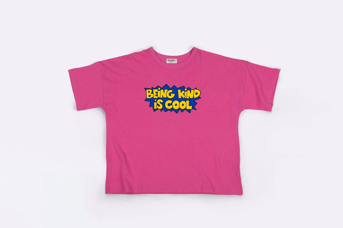 BEING KIND IS COOL TEE in BUBBLEGUM PINK: 1-2