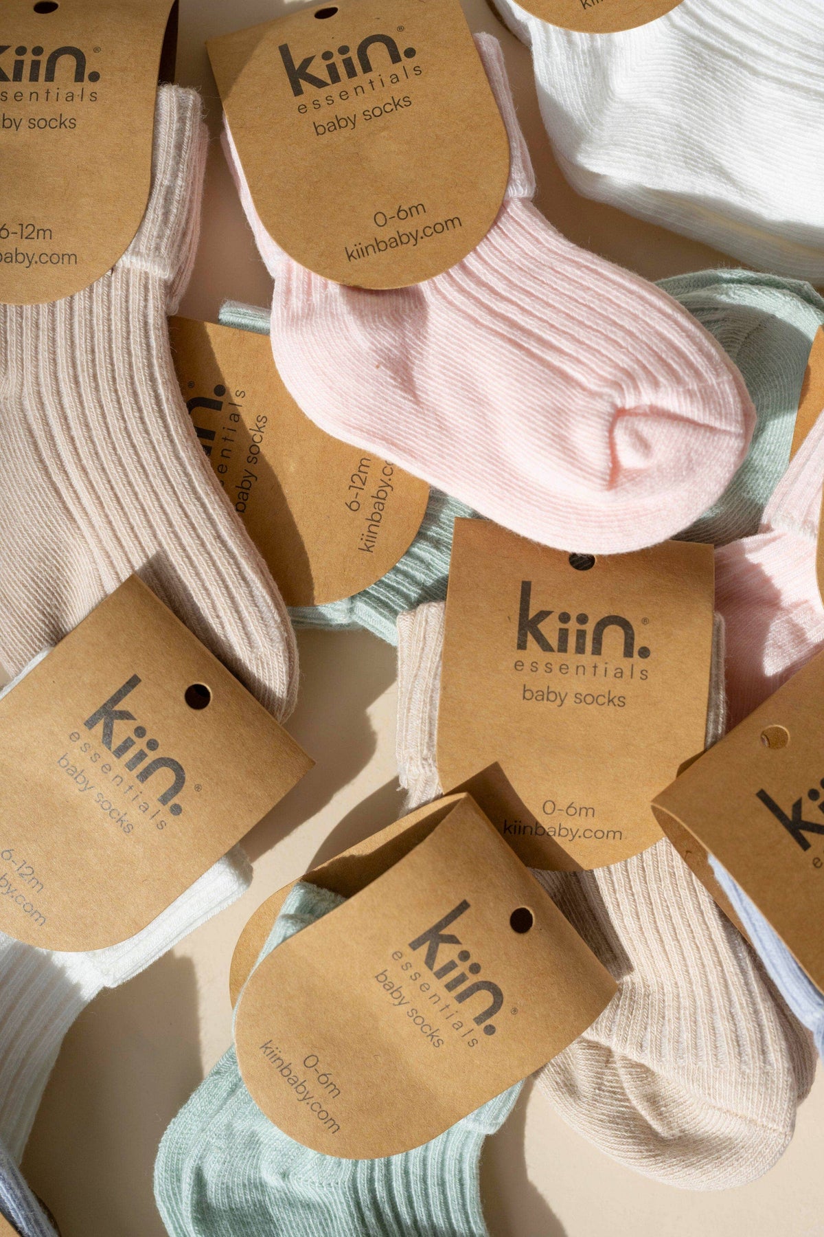 Cotton Ribbed Baby Socks: Oat / 0 - 6 Months