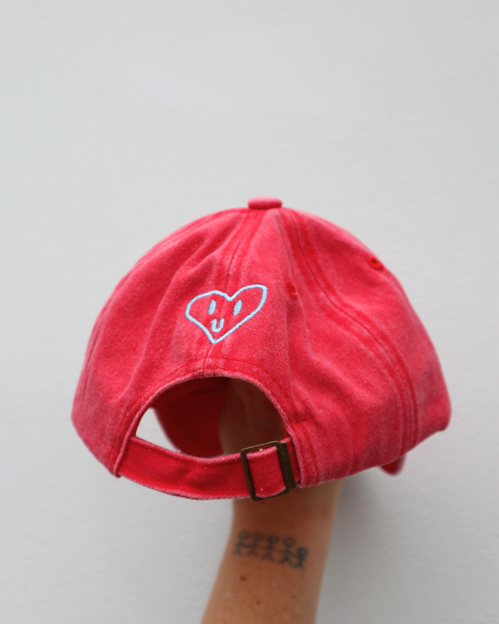 Handful Kids Cap: Teal w/ Red Design