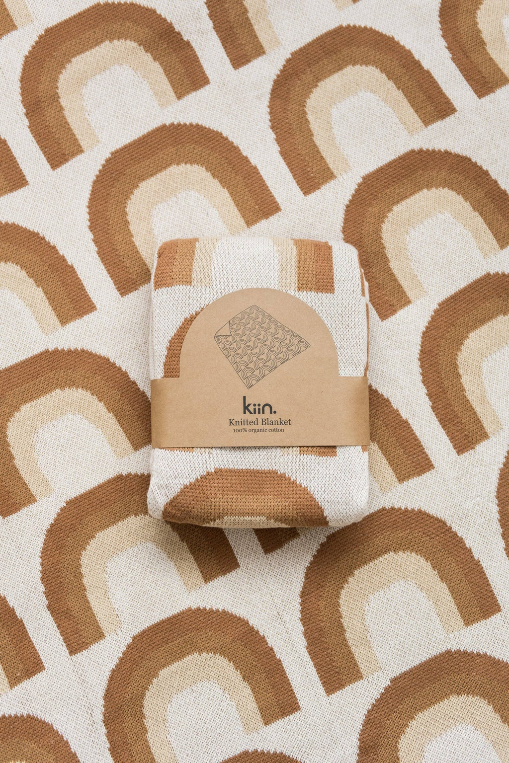Organic Cotton Knitted Blanket: Rainbow