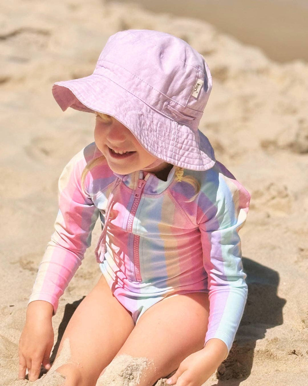 Cotton Sun Hat: Lilac / Small