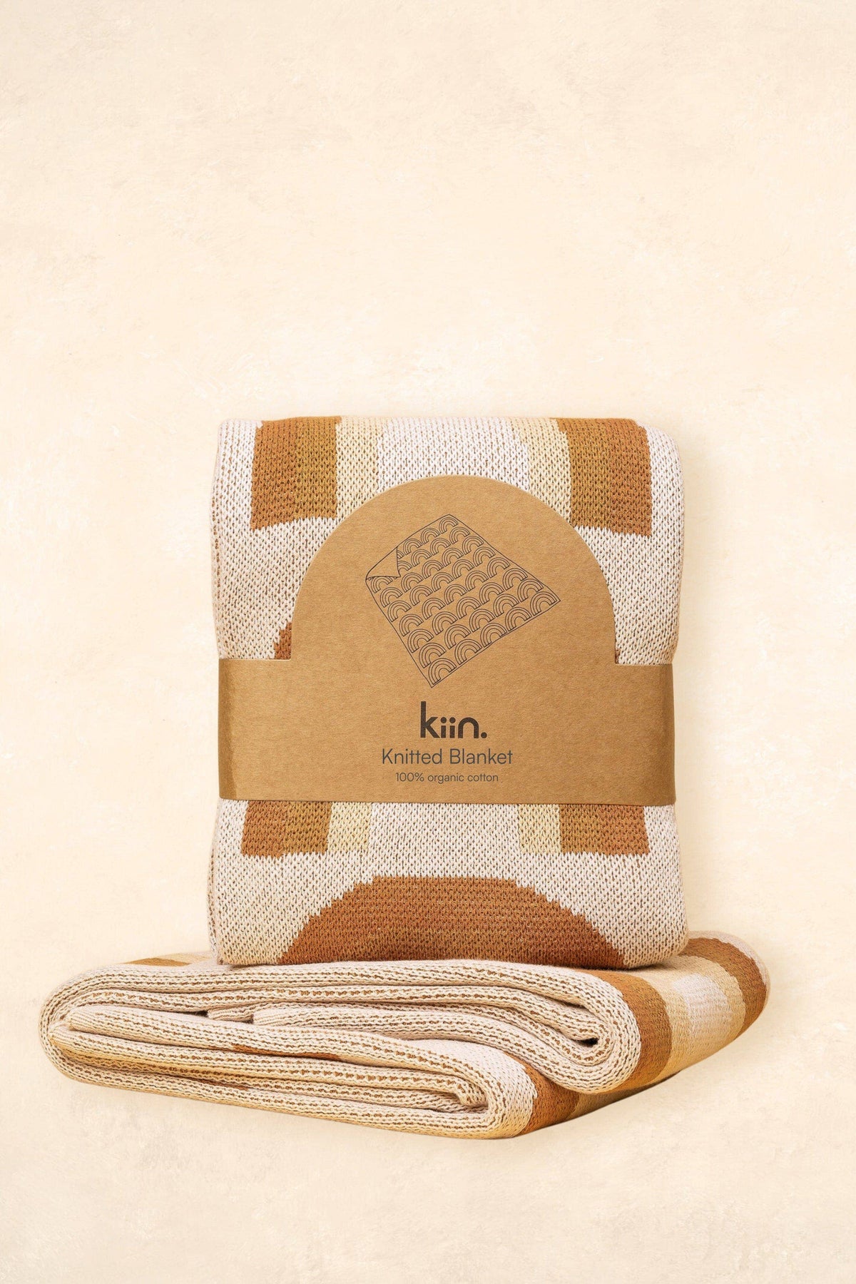 Organic Cotton Knitted Blanket: Rainbow