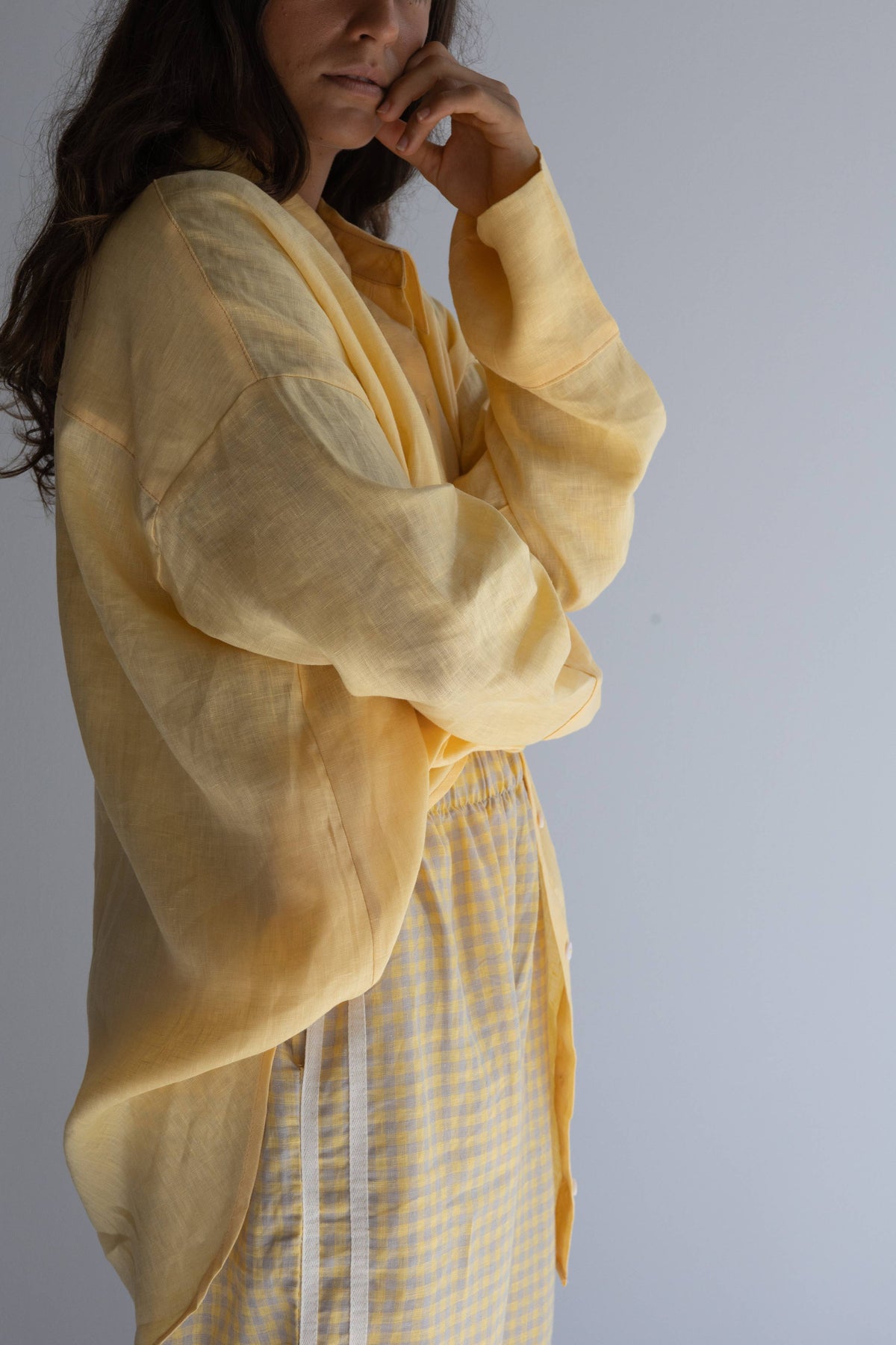 Linen Oversized Shirt - Golden Butter