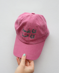 Heart Full Adults Cap: Pink w/ Green Design