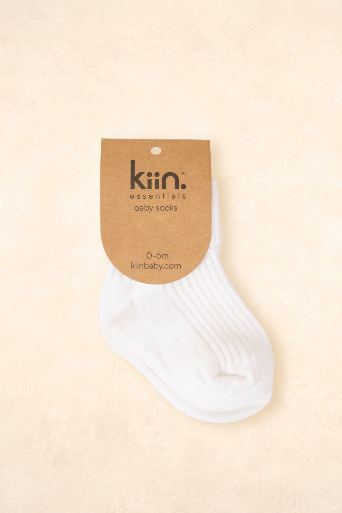 Cotton Ribbed Baby Socks: Oat / 0 - 6 Months