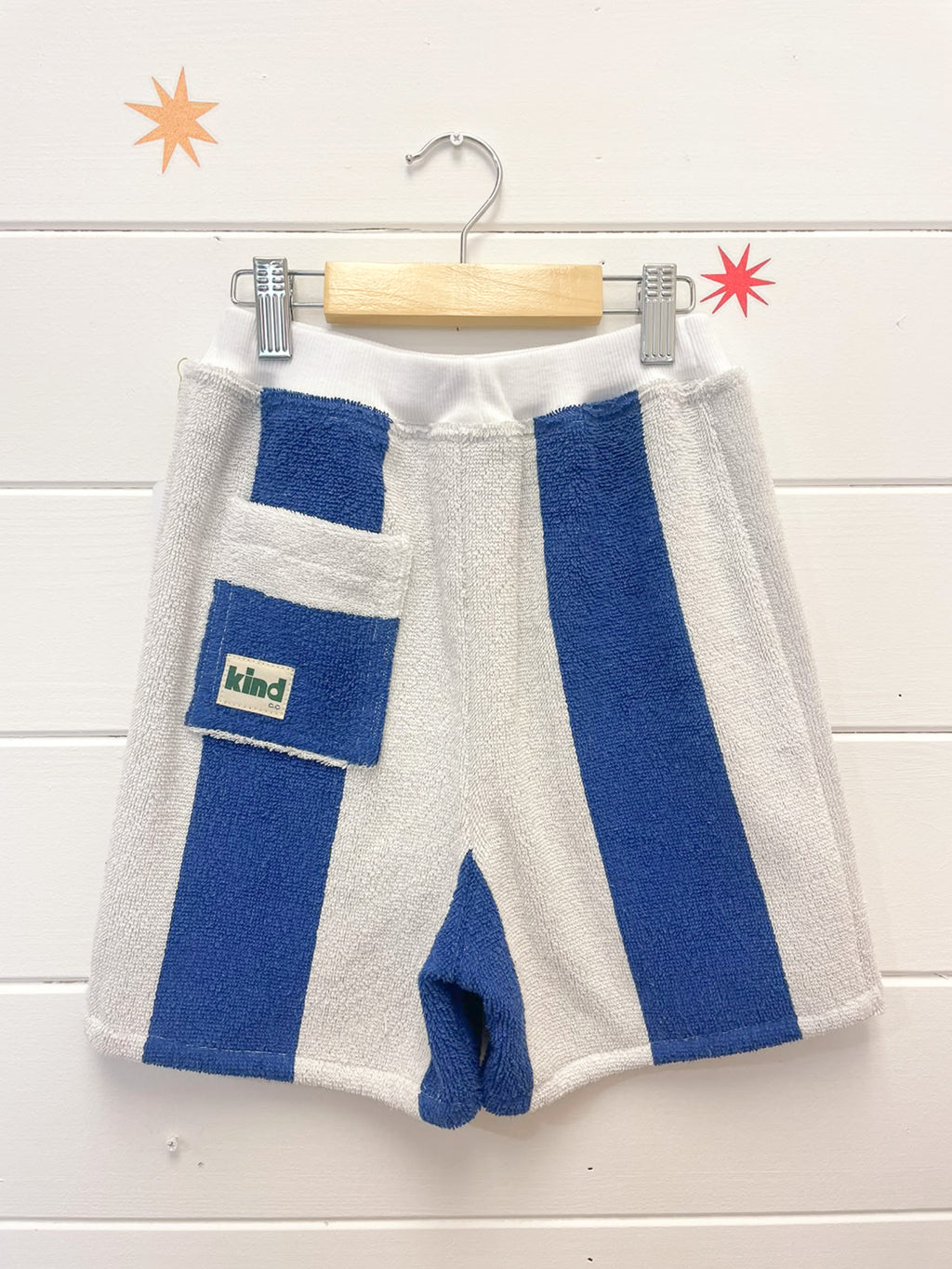 Blue Stripe Terry Shorts | Size 5