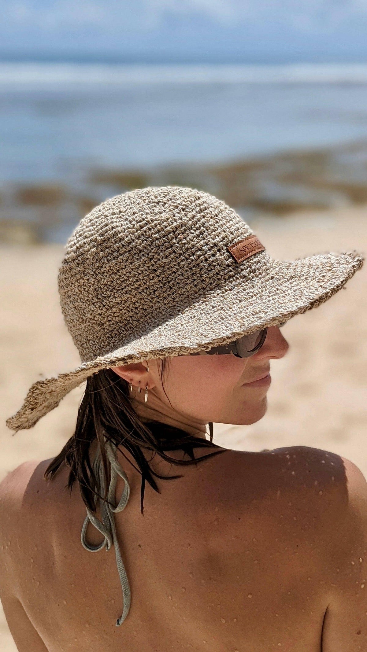 Beige Hemp Hat - Wide Brim