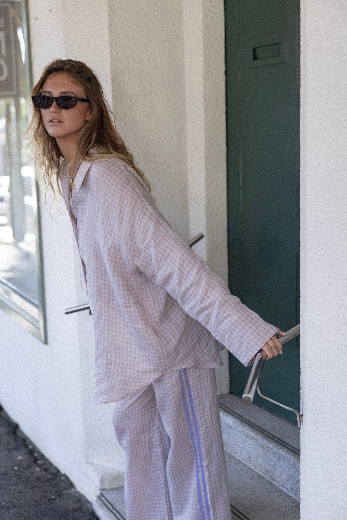 Linen Pant - Lilac Check