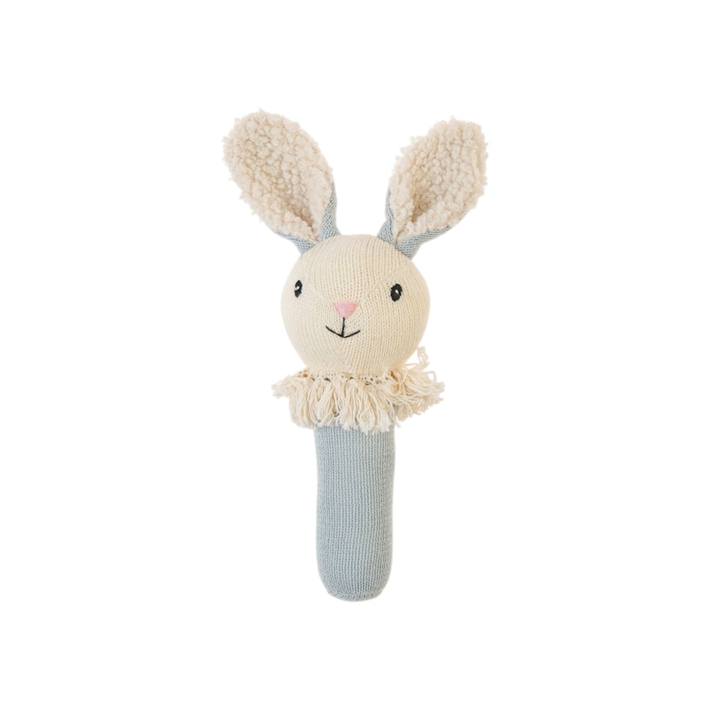 Emotion & Kids Nibbles Bunny Knitted Rattle - Dusty Blue