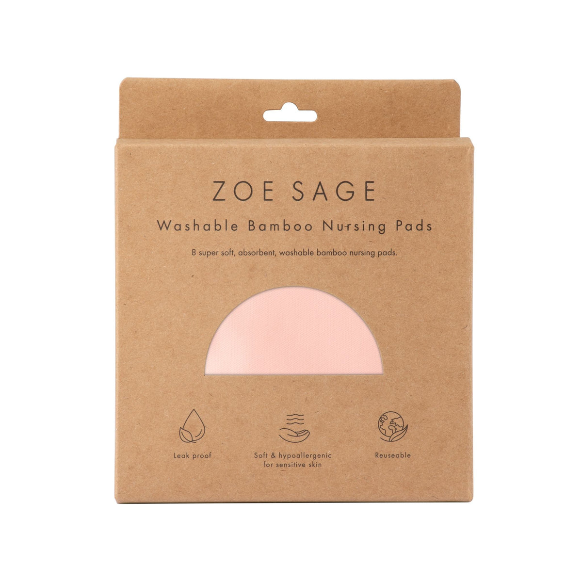Zoe Sage Washable Bamboo Nursing Pads 8 Pack - Tuscany