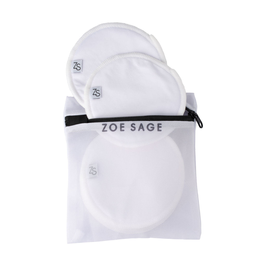 Zoe Sage Washable Bamboo Nursing Pads 8 Pack - Silk